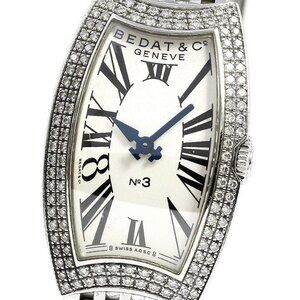 BEDAT&Co NO.3 384 Diamond Bezel Silver Dial Quartz Ladies Watch_741989